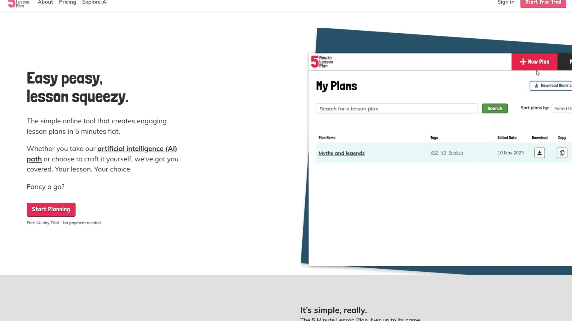 5 Minute Lesson Plan