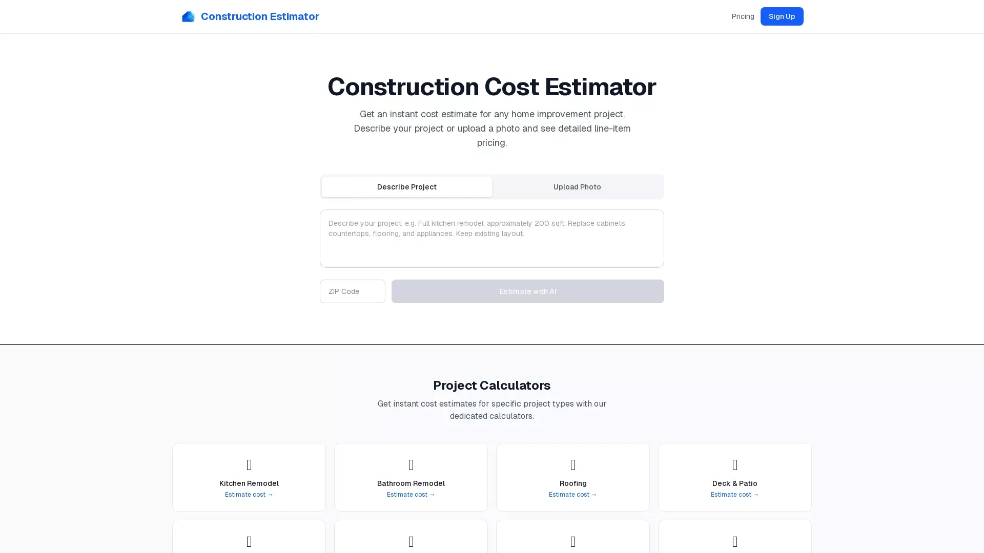 Construction Estimator