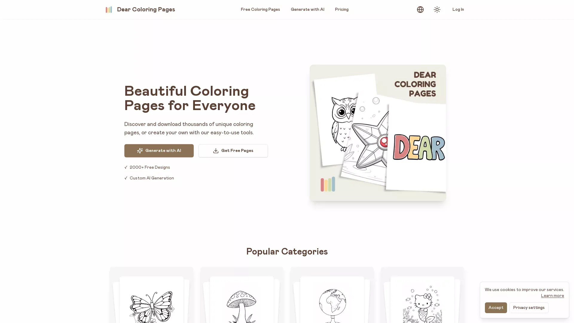Dear Coloring Pages