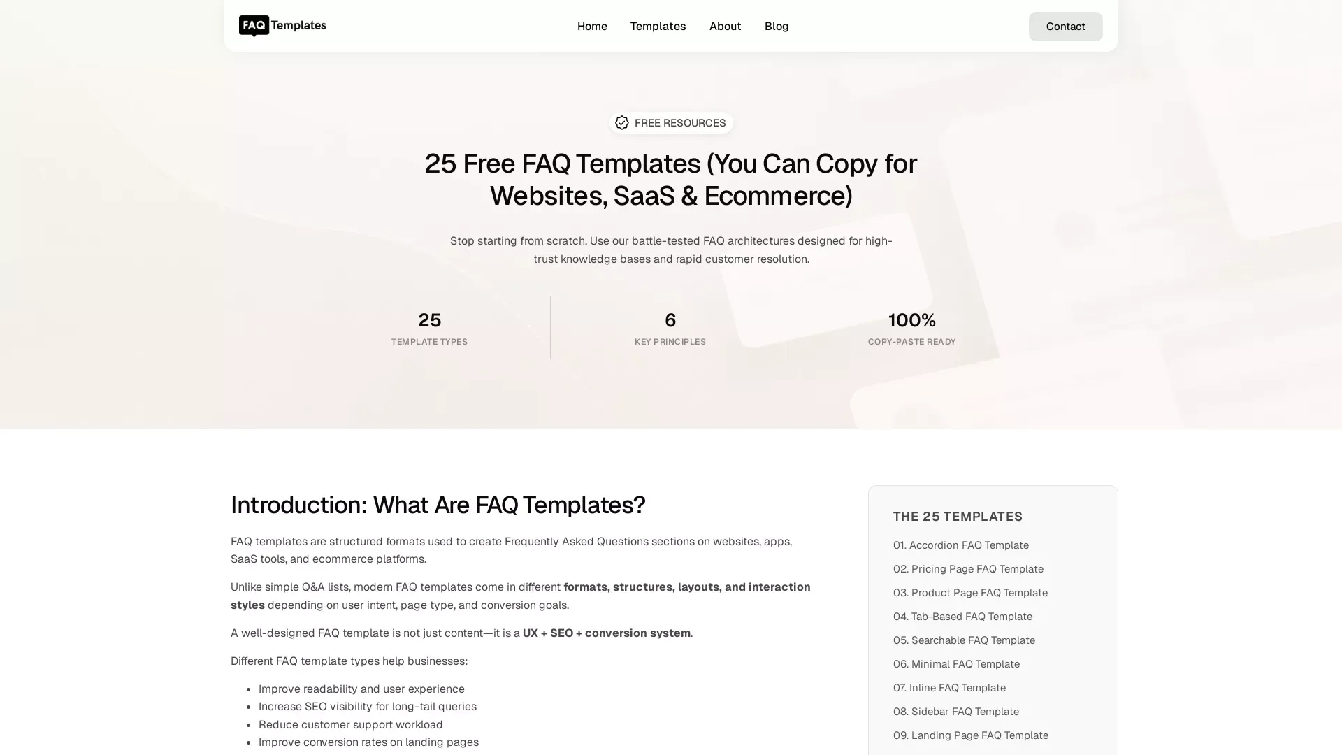 FAQ Templates