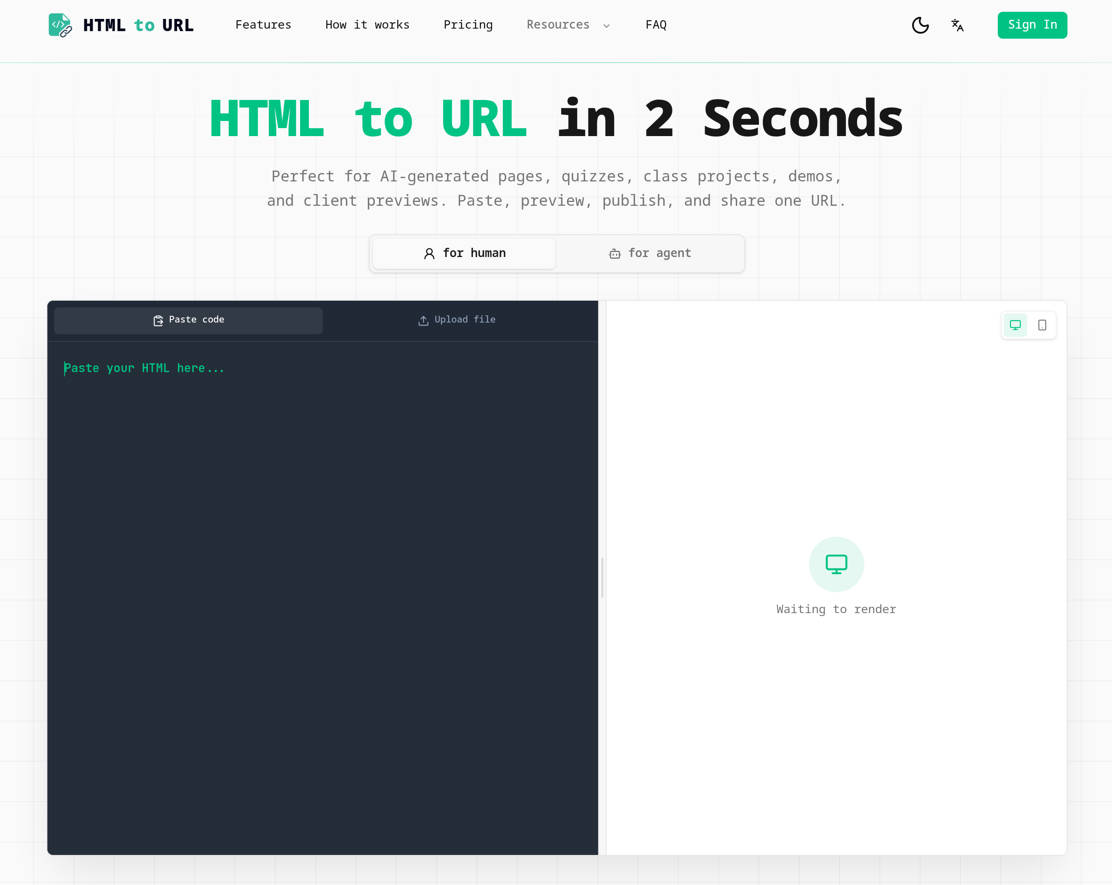 HTML to URL