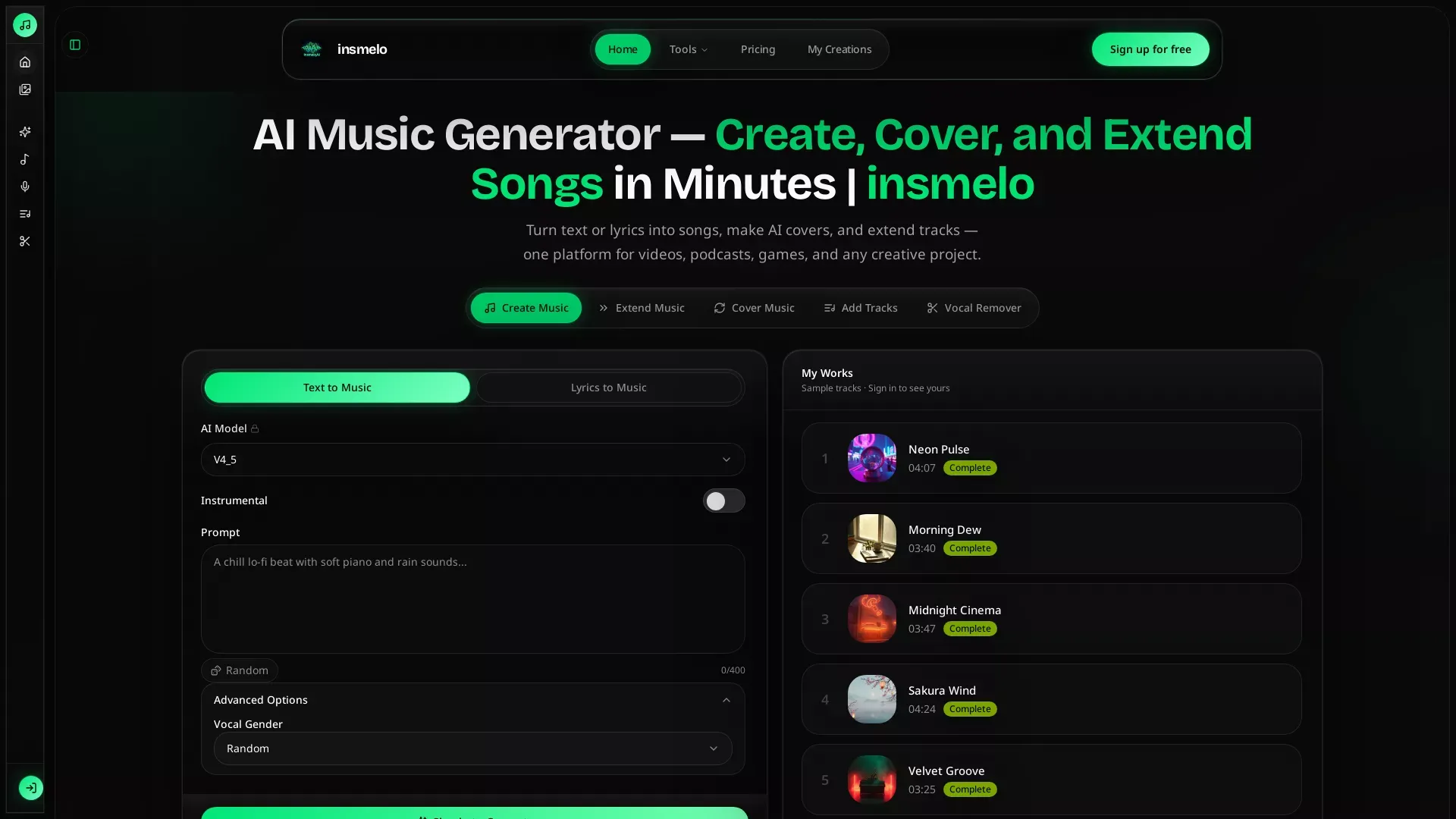 InsmeloAIMusicGenerator
