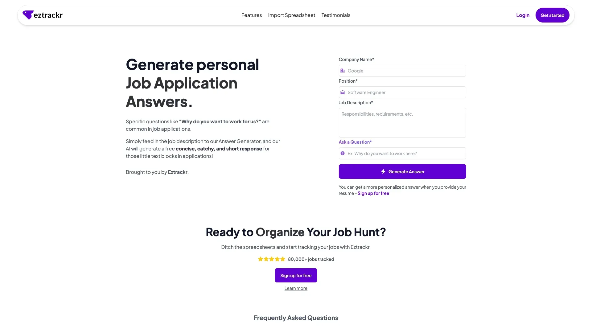 Job App Answer Generator