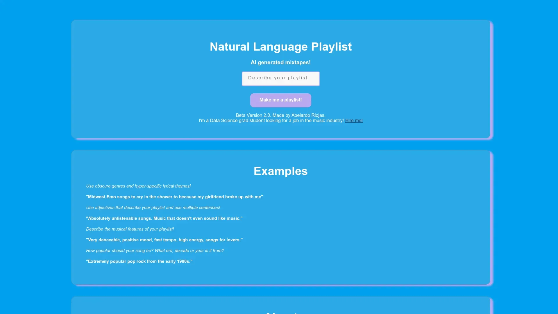 Natural Language Playlist