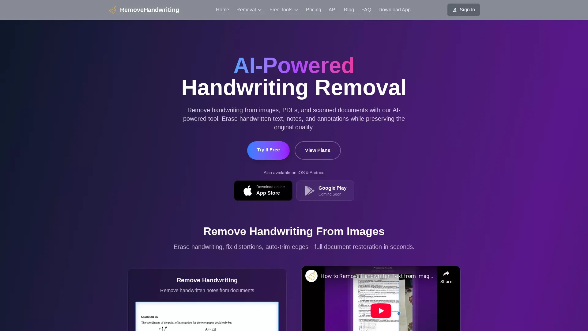 RemoveHandwriting