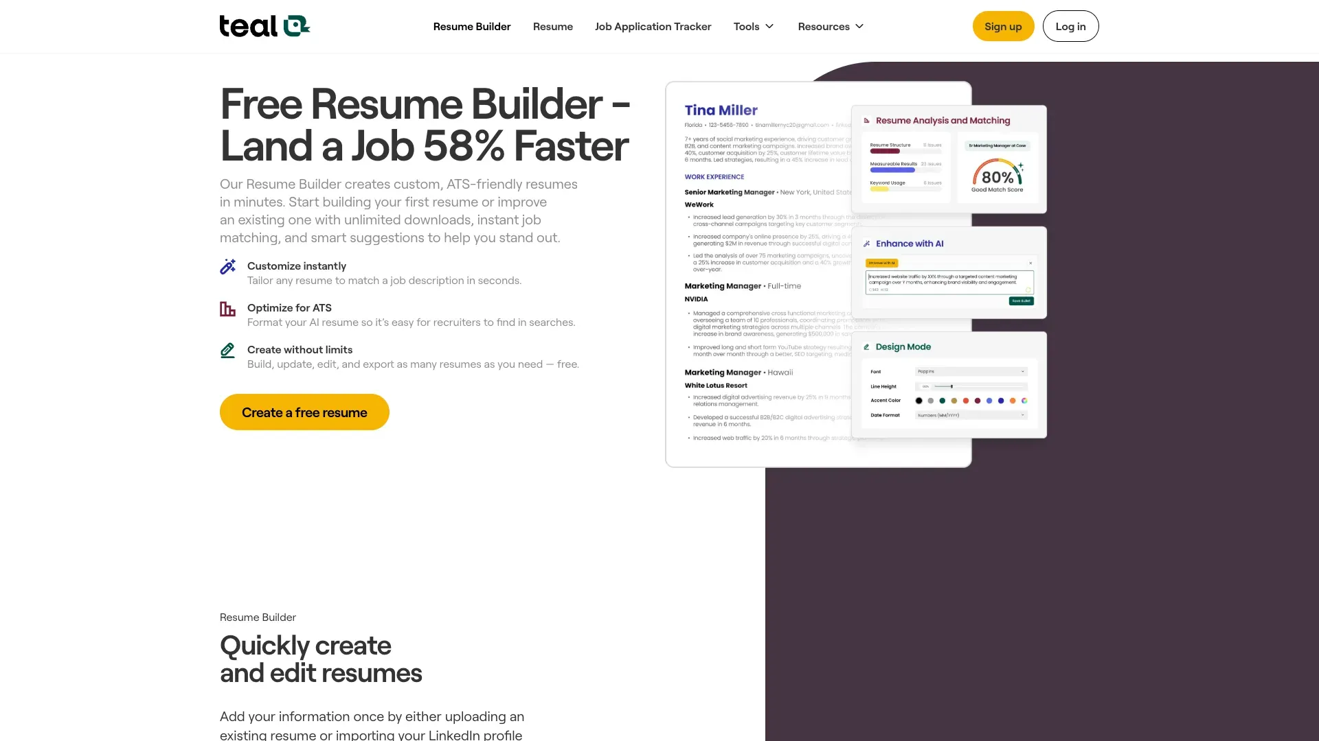 TealResumeBuilder