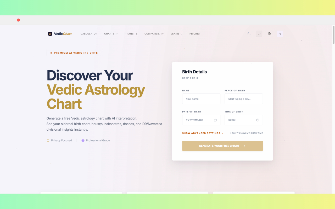 Vedic Astrology Chart